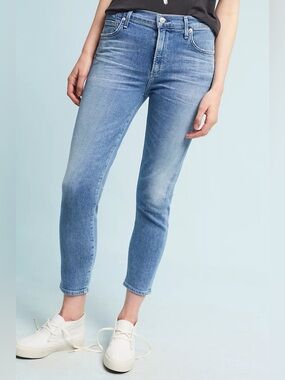 Citizens of Humanity Anthropologie Rocket Ankle Crop High-Rise Skinny Jeans 31